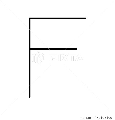 アルファベットのFのシンプルなアイコン 137103100