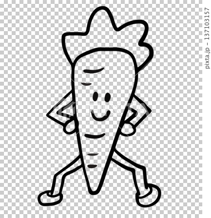 Hand drawn outline of happy carrot for vegetable, colouring book, breakfast, lunch, cafe, restaurant, menu, recipe, vegan, brooch, grocery shopping, supermarket, diet, salad, cartoon character Hand drawn outline of happy carrot for vegetable, colouring book, breakfast, lunch, cafe, restaurant, menu, recipe, vegan, brooch, grocery shopping, supermarket, diet, salad, cartoon character 137103157