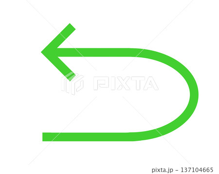 Uターン矢印のアイコン シンプル緑 Uターン矢印のアイコン シンプル緑 137104665