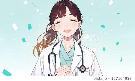 白衣を着た女性 137104958