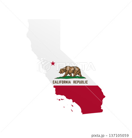 California flag map poster. US state pride wall decor artwork. Patriotic printable digital art. Detailed vector illustration California flag map poster. US state pride wall decor artwork. Patriotic printable digital art. Detailed vector illustration 137105059