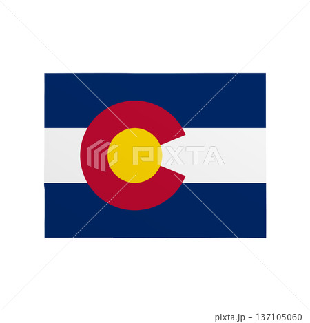Colorado flag map poster. US state pride wall decor artwork. Patriotic printable digital art. Detailed vector illustration 137105060