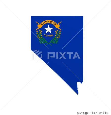 Nevada flag map poster. US state pride wall decor artwork. Patriotic printable digital art. Detailed vector illustration 137105110