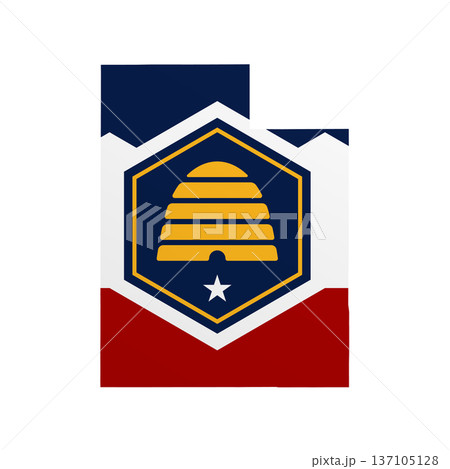 Utah flag map poster. US state pride wall decor artwork. Patriotic printable digital art. Detailed vector illustration Utah flag map poster. US state pride wall decor artwork. Patriotic printable digital art. Detailed vector illustration 137105128