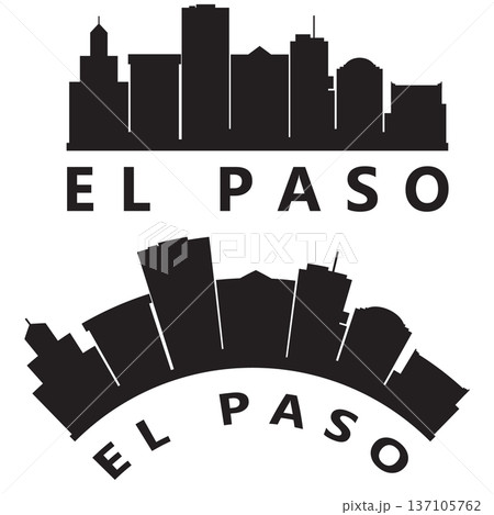 El Paso city skyline silhouette. El Paso USA skyline sign. EL PASO Texas USA city design. flat style. 137105762