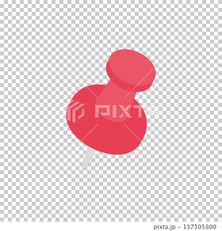 赤いプッシュピンのシンプルなイラスト 137105800