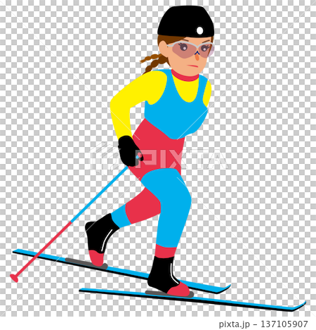 圖：一名女子參加冬季運動比賽－殘障越野滑雪 01 137105907