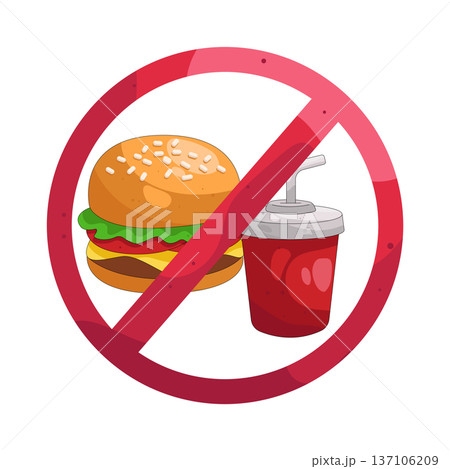 Illustration of no fast food Illustration of no fast food 137106209