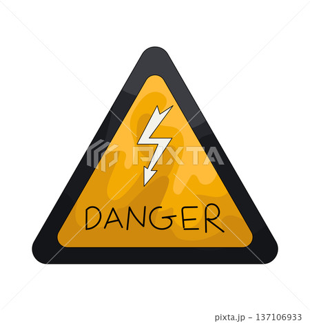 Illustration of High voltage danger sign 137106933