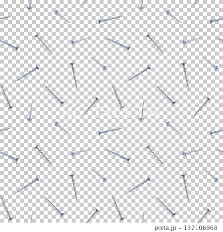 Seamless pattern with screws on an isolated background. Watercolor illustration of a realistic working tool for fixation. It is suitable for packaging, wallpaper, and workshop decoration. Seamless pattern with screws on an isolated background. Watercolor illustration of a realistic working tool for fixation. It is suitable for packaging, wallpaper, and workshop decoration. 137106968