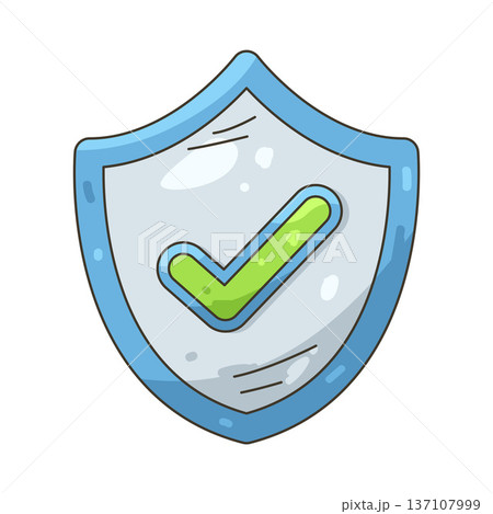 Illustration of shield with a checkmark Illustration of shield with a checkmark 137107999