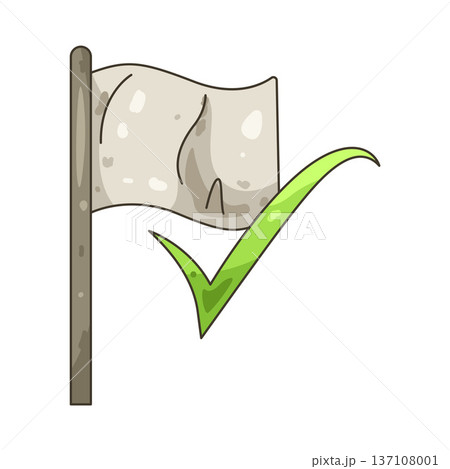 Illustration of flag with a checkmark Illustration of flag with a checkmark 137108001