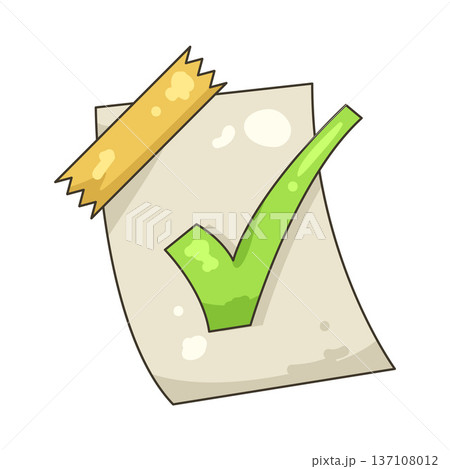 Illustration of checkmark on paper Illustration of checkmark on paper 137108012