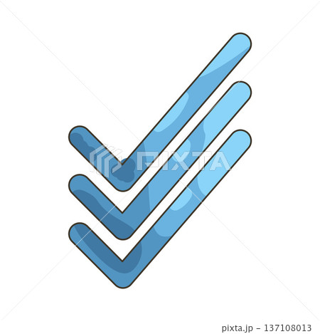 Illustration of triple checkmark Illustration of triple checkmark 137108013