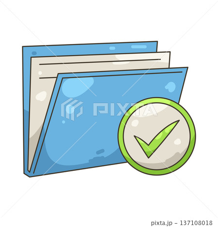 Illustration of folder with a checkmark Illustration of folder with a checkmark 137108018