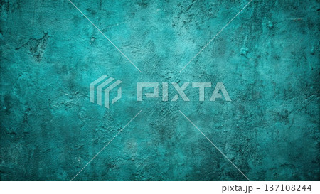 Abstract Turquoise Concrete Wall Texture. Generative AI 137108244