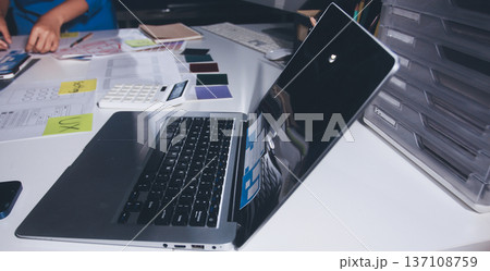 UXUI design brainstorming session with sketches and digital tools UXUI design brainstorming session with sketches and digital tools 137108759