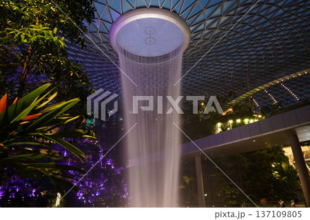 Jewel Changi Airport Rain Vortex Indoor Waterfall View 137109805