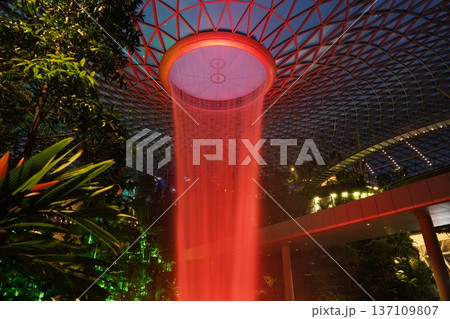 Jewel Changi Airport Rain Vortex Singapore Indoor Waterfall 137109807