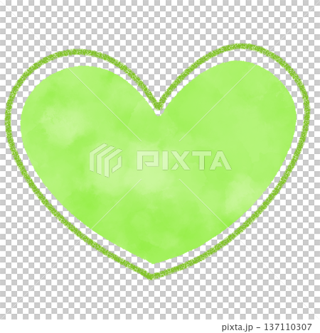 Yellow-green watercolor hand-painted heart Yellow-green watercolor hand-painted heart 137110307