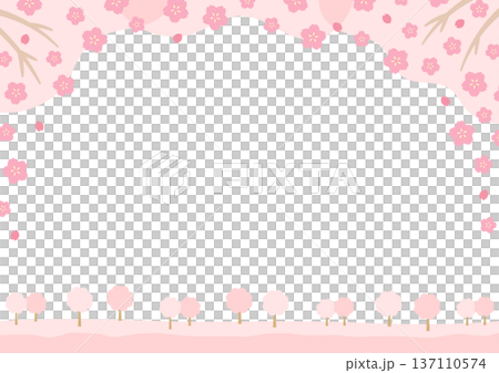 桜の風景、春の背景イラスト 137110574