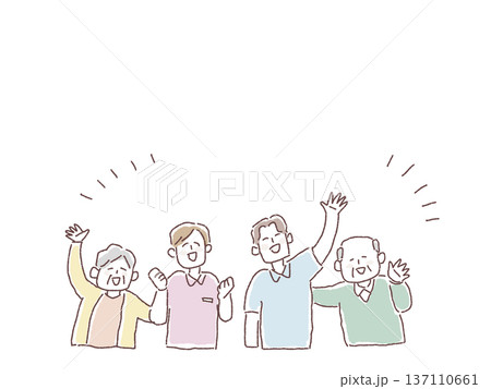 介護、福祉のイラスト（看護師、介護士、高齢者） 137110661