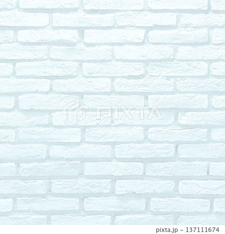 淡い青緑色のレンガの壁の正方形の背景画像 137111674