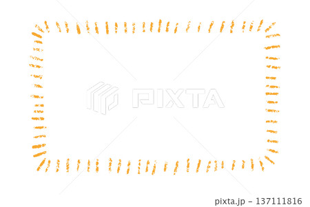 Crayon doodle line frame. Chalk hand drawn border. Yellow cute rectangle photo frame with crayon texture. Sketch line mirror border. Vector illustration isolated on white background Crayon doodle line frame. Chalk hand drawn border. Yellow cute rectangle photo frame with crayon texture. Sketch line mirror border. Vector illustration isolated on white background 137111816