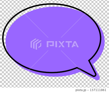 Simple speech bubble with misaligned lines - round Simple speech bubble with misaligned lines - round 137111861