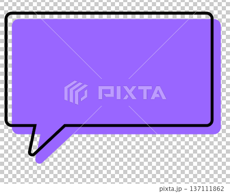 Simple speech bubble with misaligned lines - Rectangle Simple speech bubble with misaligned lines - Rectangle 137111862