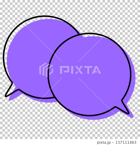 Simple, misaligned speech bubbles, overlapping conversations 137111863