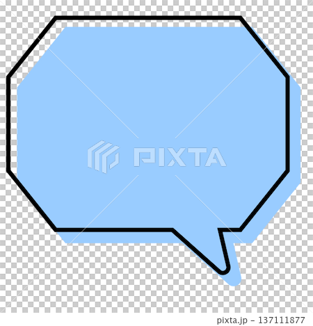 A simple speech bubble with misaligned lines, an octagon with corners A simple speech bubble with misaligned lines, an octagon with corners 137111877