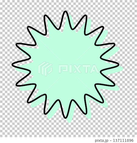 一個簡單的對話框，線條不對齊，形狀圓潤鋸齒狀 137111896