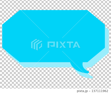 Simple color speech bubble, elongated cloud shape Simple color speech bubble, elongated cloud shape 137111962