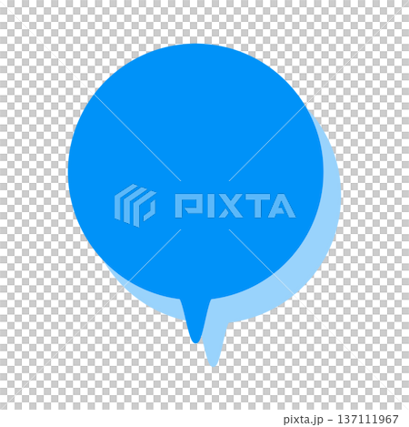 Simple color speech bubble, round and downward facing Simple color speech bubble, round and downward facing 137111967