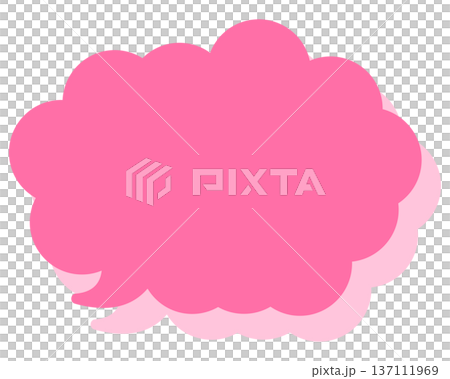 Simple color speech bubble with a rounded cloud shape 137111969