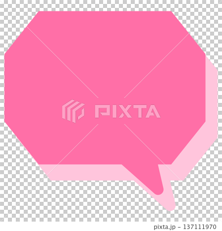 Simple color speech bubble - octagonal with corners Simple color speech bubble - octagonal with corners 137111970