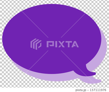 シンプルなカラーの吹き出し　丸形 137111976