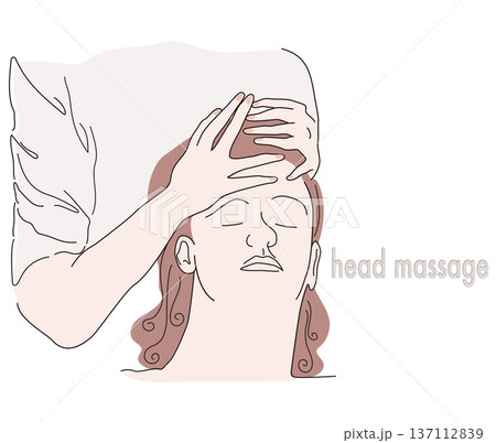 頭のマッサージをしているイラスト 137112839