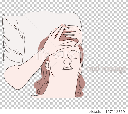 頭のマッサージをしているイラスト 137112839