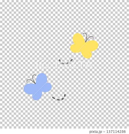 チョウチョのイラスト　シンプル　春素材　昆虫のイラスト 137114286
