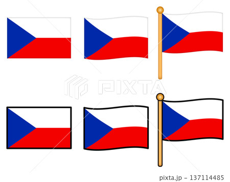チェコの国旗イラスト素材セット 137114485