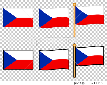 チェコの国旗イラスト素材セット 137114485