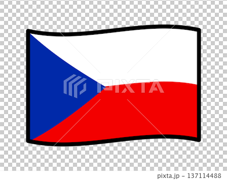 Czech flag illustration material 3 137114488