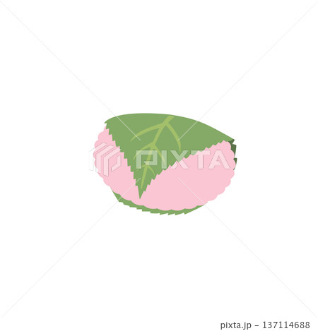 桜餅のイラスト　春素材　和菓子　ひな祭り　花見 137114688
