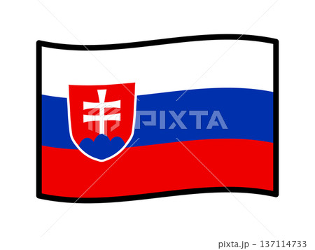 スロバキアの国旗のイラスト素材3 137114733