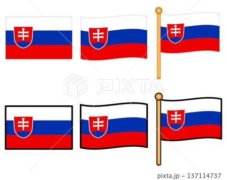 スロバキアの国旗のイラスト素材セット 137114737