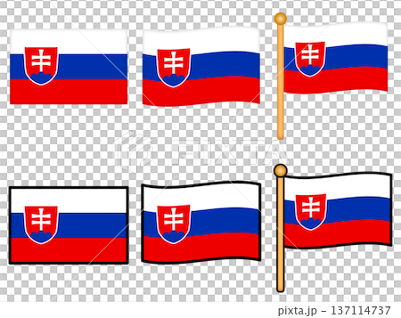 スロバキアの国旗のイラスト素材セット 137114737