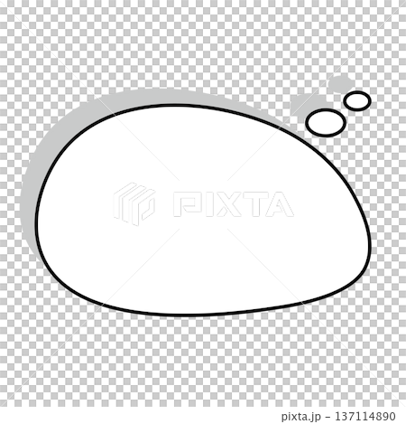 ゆる不規則 楕円ふきだし ミニマル 137114890