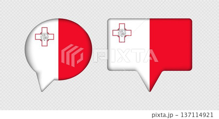Flag of Malta in speech bubble. Flag of Malta in speech bubble. 137114921